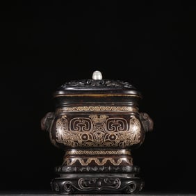 A stone old man copper tire pinched silver wire aroma burner