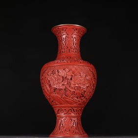 A clear copper tire red floral pattern bottle