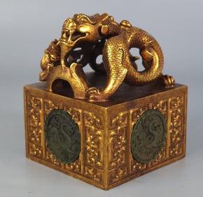 A copper gilt seal of the Qing Dynasty