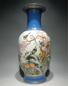 A piece of Cultural Revolution Jingdezhen Art Porcelain Factory model Deng Xiaoyu painted blue with