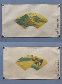 A fan work by Zhang Daqian (10 pieces in total, old collection of the store)