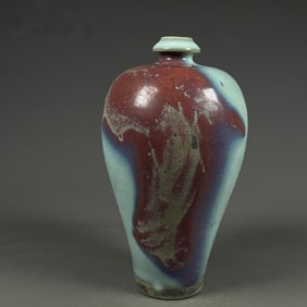 A Song Jun kiln moon white purple spotted glaze plum bottle