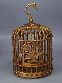 A copper gilt birdcage from the Qing Dynasty