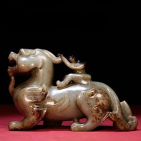 A Hetian jade beast of the Han Dynasty