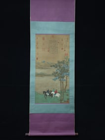 A picture of Zhao Mengfu's men and horses in the Yuan Dynasty
