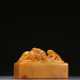 A Qingtian Huangshi dragon button seal