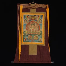 A Tibetan palace-level Junti Bodhisattva fine thangka