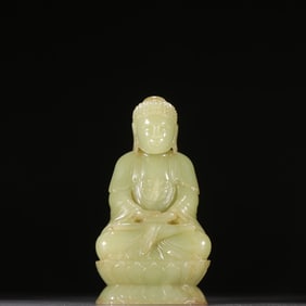 A seated statue of Shakyamuni in Hetian Dynasty in the Qing Dynasty