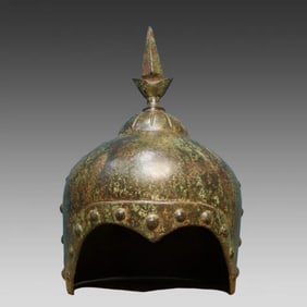 A bronze helmet