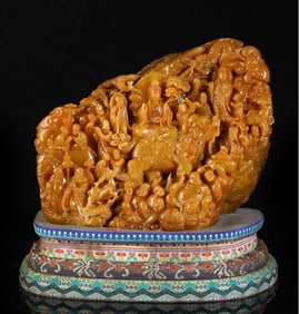 A Qing Dynasty Shoushan stone carving character Shanzi