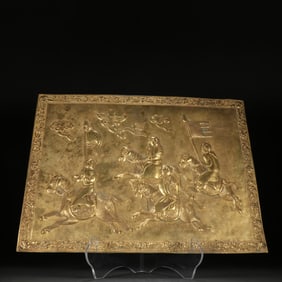 A copper-gilt character story board
