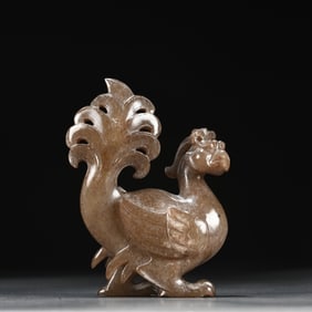 A Hetian jade carving phoenix bird ornament