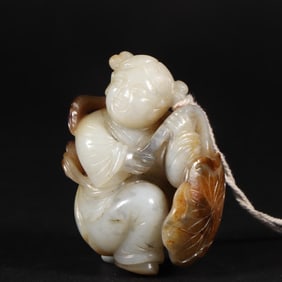 A jade carving boy from the Qing Dynasty