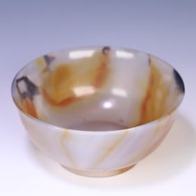 A piece of old agate vegetarian bowl