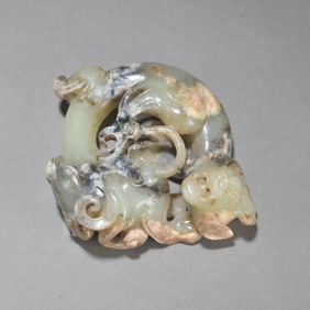 An ancient jade beast ornament