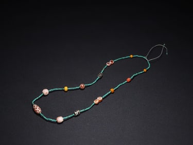 A piece of ancient turquoise rosary with Western Agate