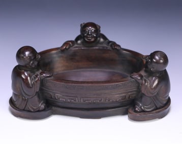 A late Qing Dynasty study elegant vessel old rosewood boy wash