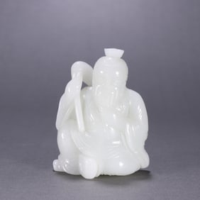 A Qing Dynasty Hetian jade figure carving