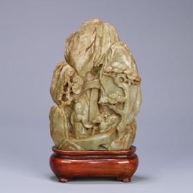 A Qing Dynasty old jade figure Shanzi ornament