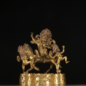 A bronze gilt auspicious statue of the Heavenly Mother