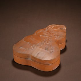 A piece of Qing Dynasty wooden tire sticker Huang Fulu box