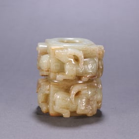 A piece of Shang Zhou Hetian jade cong