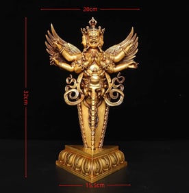 A copper gilt Pupa vajra