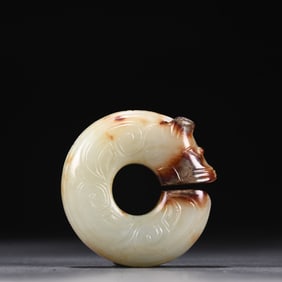 A piece of ancient jade waist dragon