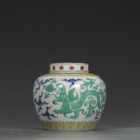 A Ming Chenghua Doucai Kuilong pattern Tianzi jar