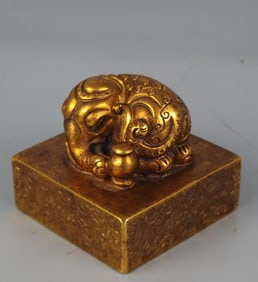 A copper gilt seal of the Qing Dynasty