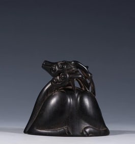 A rosewood carved deer head cup