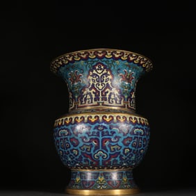 A piece of Qing Dynasty copper gilt cloisonné zun