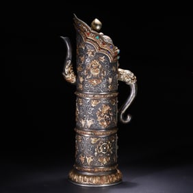 A silver-gilt Domu pot