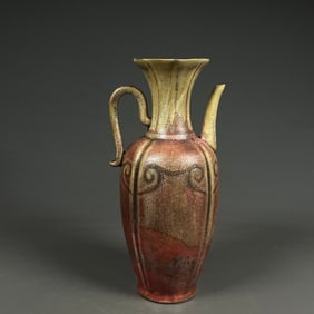 A large Zhou firewood kiln red glazed wine pot
