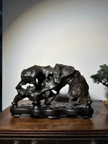 A Taihu Lake stone study ornament of the Qing Dynasty