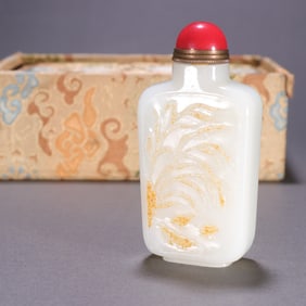 A piece of Qing Dynasty Hetian jade seed material living and working in peace and contentment