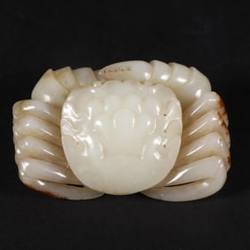 A jade carved crab from the Qing Dynasty