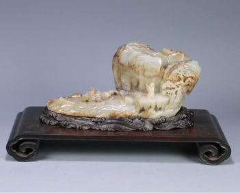 A Qing Dynasty Xinjiang Hetian jade seed material figure Shanzi ornament