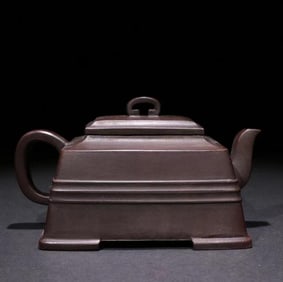 A square pot made of Shao Jingnan and raw purple sand
