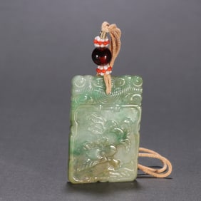 A jade flower of the Qing Dynasty blooms a wealth card