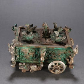 A bronze animal cart