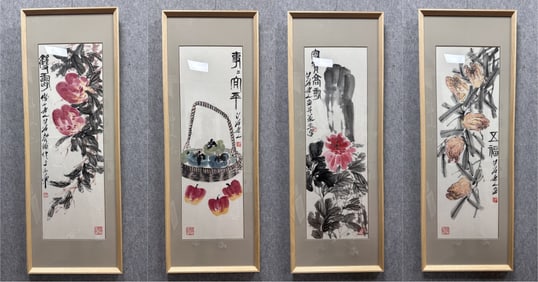 A picture of four screens of Qi Baishi