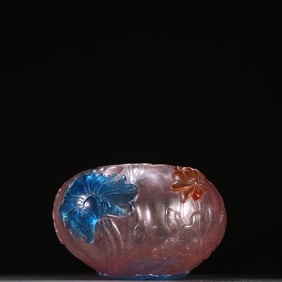 A piece of Qing Dynasty glazed lotus leaf shape wash