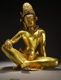 A gilded statue of Guanyin