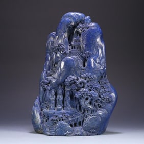 A Qing Dynasty lapis lazuli character story mountain ornament