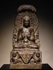 A Gandhara bluestone Buddha statue