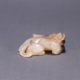 A Han Dynasty Hetian jade beast ornament