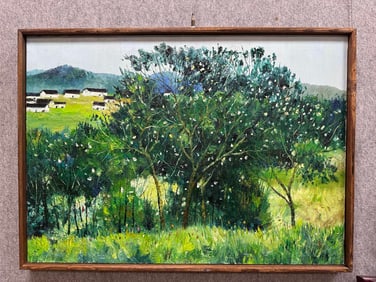 An oil painting by Wu Guanzhong