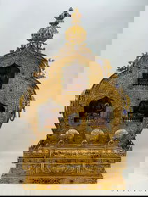 A Qianlong period of the Qing Dynasty Three Treasures Pagoda type Buddha niche