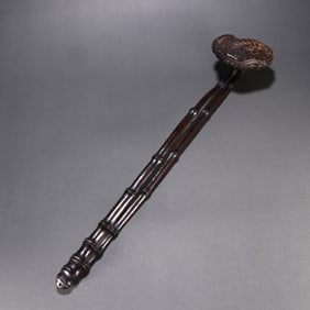 A rosewood ganoderma lucidum ruyi ornament